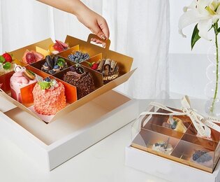 Коробка для 9 пирожных ( 33.5х33.5х12см) - Магазин товаров для кондитеров - Cake Box, Екатеринбург