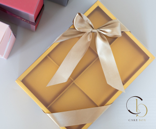 Коробка для 6 пирожных (цвет золото) 50шт - Магазин товаров для кондитеров - Cake Box, Екатеринбург