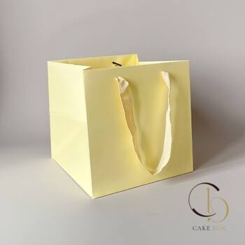 Пакет подарочный бумажный XS (20*20*20см) - Yellow - Магазин товаров для кондитеров - Cake Box, Екатеринбург